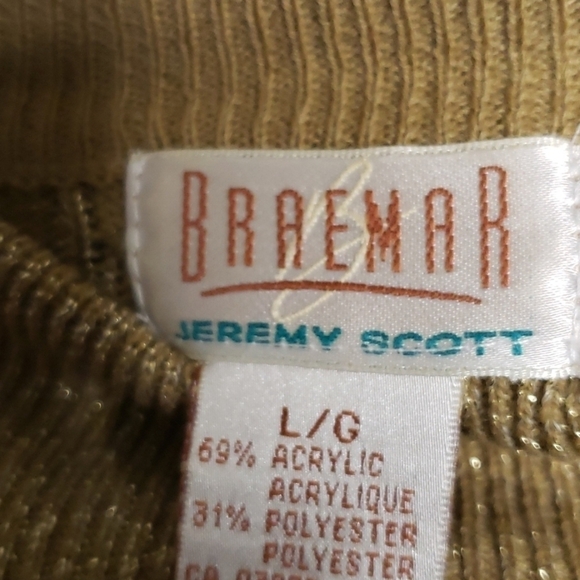 Jeremy Scott Gold Metallic Mock Neck Sweater Size Large - Picture 5 of 5